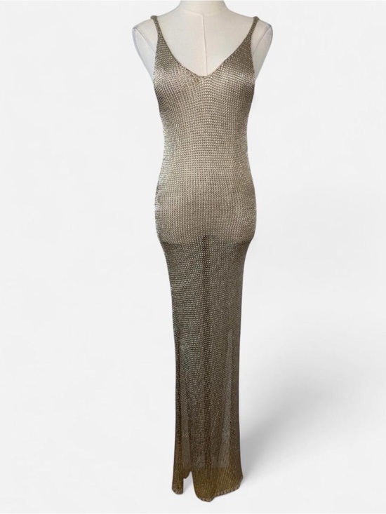 Missguided Dresses & Skirts - Missguided gold metallic knit maxi dress NWT 
size small